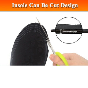 USB Electric Heated Cuttable Black Shoe Insoles Feet Warmer Sock Pad Mat with Cable