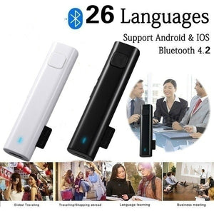 26 Multi-Language Voice Translator Smart Interpreter Bluetooth Transmitter Receiver