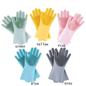 Multifunction Silicone Dishwashing Gloves Use for Kitchen Household Cleaning