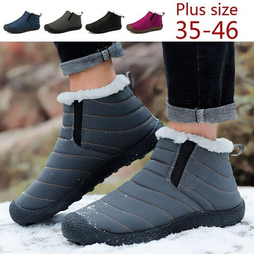 Unisex Winter Snow Boots Cotton Inside Antiskid Bottom Keep Warm Waterproof Ski Flats