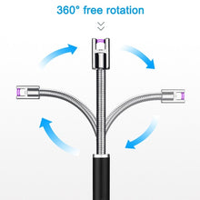 Load image into Gallery viewer, 360 Degree Rotation Pulse Arc Lighter Rechargeable Usb Windproof Lighter Portable BBQ Lighter