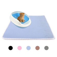 Load image into Gallery viewer, Waterproof Cat Litter Mat Pad Black Cats Litter Trapper Double Layer Nonslip EVA Protect Floor Feeding Mats