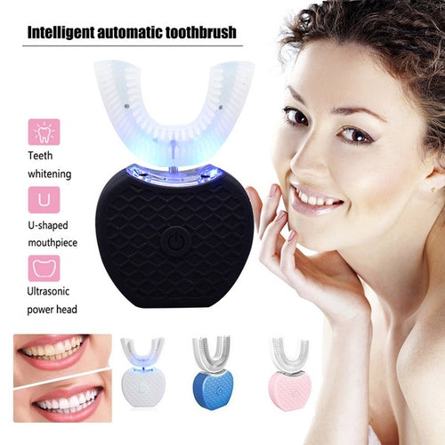 Ultrasonic Electric Toothbrush Full-automatic Variable-frequency 360° Teeth Cold Light Tooth Whitening Kit Tooth Cleaning Tool