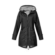 Load image into Gallery viewer, Women Casual Long Jacket Rain Coat Long Sleeve Hooded Windbreaker Coat