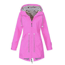 Load image into Gallery viewer, Women Casual Long Jacket Rain Coat Long Sleeve Hooded Windbreaker Coat