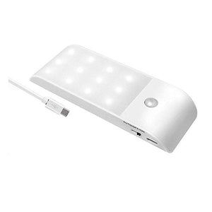 USB Rechargeable 12LED Auto PIR Motion Sensor Closet Night Light