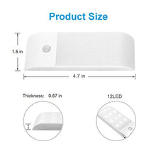 Load image into Gallery viewer, USB Rechargeable 12LED Auto PIR Motion Sensor Closet Night Light
