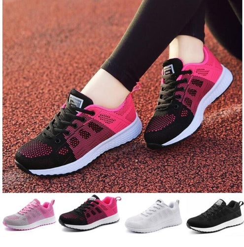 Women Casual Shoes Fashion Breathable Walking Mesh Flat Shoes Sneakers