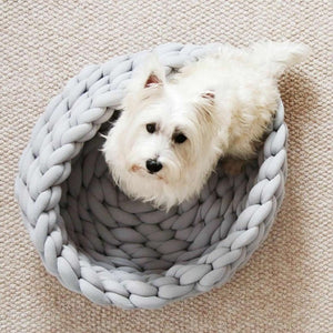 DIY Handmade Knitted Crude Wool Weaving Pet Nest Dog Cat Bed