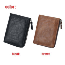 Load image into Gallery viewer, RFID Protection PU Leather Wallets for Men With Zipper Coin Purse Card Holder Casual Cash Wallet