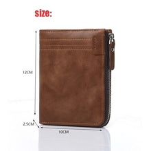 Load image into Gallery viewer, RFID Protection PU Leather Wallets for Men With Zipper Coin Purse Card Holder Casual Cash Wallet