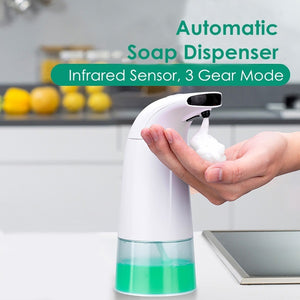 Electric Battery Automatic Soap Dispenser, 3 Gear Mode Touchless Infrared Sensor Foam Washing Soap Dispenser