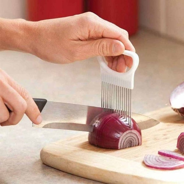 Easy Cut Onion Holder Fork Plastic Vegetable Slicer