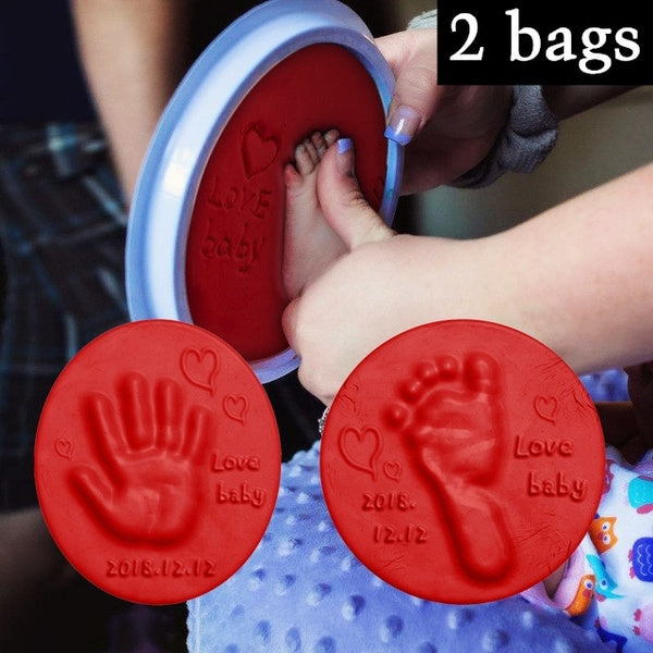 2 Bags Baby Hand Foot Inkpad Ultra Light Stereo Baby Care Air Drying Soft Clay