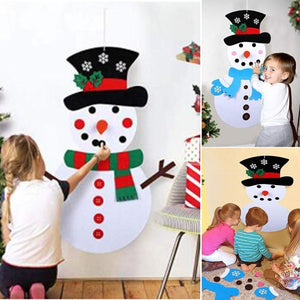 Christmas DIY Felt Snowman Set Ornaments Christmas Wall Hanging Decorations