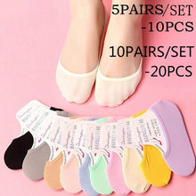 Load image into Gallery viewer, 10Pairs/5Pairs Women Men Cotton No Show Socks Non Slip Thin Low Cut Casual Socks