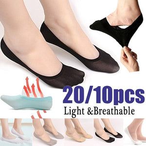 10Pairs/5Pairs Women Men Cotton No Show Socks Non Slip Thin Low Cut Casual Socks
