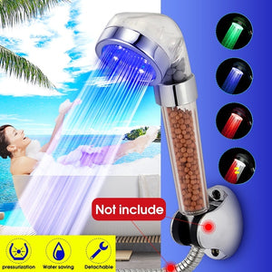LED Shower Head Pressurized rain Shower head Colorful Led Water Saving High Pressure Home Handheld Nozzle