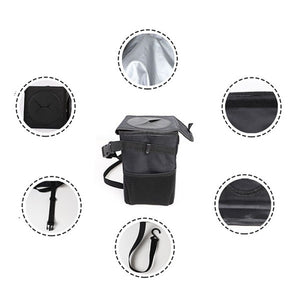 Car Trash Can with Lid and Storage Pockets Foldable Waterproof Waste Cans Fruit Tank