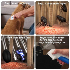 Pets Dogs & Cats Electronic Flea Comb for Kills, Stuns and Remove Lice & Eggs