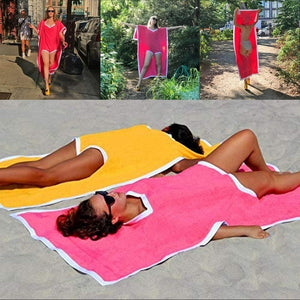 Wearable Beach Towel Blanket Bikini Polyester Outdoor Travel Blanket Mat