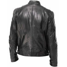 Load image into Gallery viewer, Men Vintage Cool Motorcycle Jacket Leather Long Sleeve Autumn Winter Coat