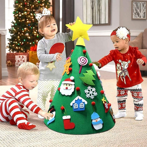 3D DIY Toddler Christmas Tree New Year Children Gifts Toy Artificial Tree Xmas Home Hanging Ornaments