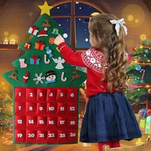 Load image into Gallery viewer, Christmas Tree Felt Advent Calendar Countdown to Christmas Homemade Advent Calendar Party Decoration