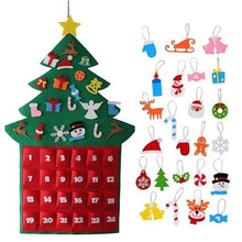 Load image into Gallery viewer, Christmas Tree Felt Advent Calendar Countdown to Christmas Homemade Advent Calendar Party Decoration