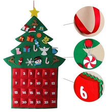 Load image into Gallery viewer, Christmas Tree Felt Advent Calendar Countdown to Christmas Homemade Advent Calendar Party Decoration