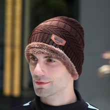 Load image into Gallery viewer, Winter Knitted Scarf &amp; Hat for Men and Women Windproof Fleece Lined Bonnet Beanies