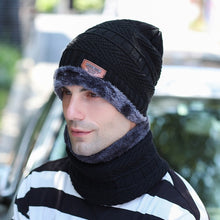 Load image into Gallery viewer, Winter Knitted Scarf &amp; Hat for Men and Women Windproof Fleece Lined Bonnet Beanies