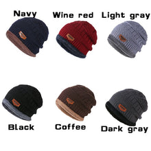 Load image into Gallery viewer, Winter Knitted Scarf &amp; Hat for Men and Women Windproof Fleece Lined Bonnet Beanies