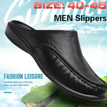 Load image into Gallery viewer, Men&#39;s Fashion Non-slip Leather Slippers Casual Slippers Outdoor Shoes