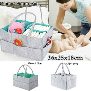 Protable Folding Felt Storage Bag Kids Baby Clothes Toys Diaper Nappy Organizer