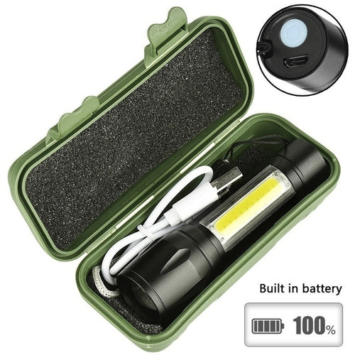 Rechargeable LED MINI Flashlight Zoom Waterproof Aluminum 3 Modes Torch