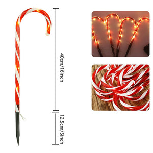 6 Pcs Christmas Light Pathway Candy Cane Walkway Light Usb Powered Street Lamp