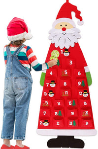 24 Days Pockets Xmas Countdown Calendar Decorations Wall Hanging Decoration