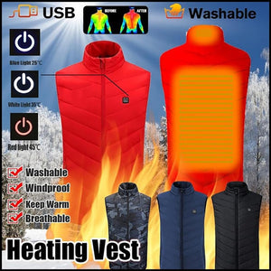 Electric Heated Vest Men Women Heating Waistcoat Thermal Warm Clothing Usb Heated Outdoor Vest Winter Heated Jacket