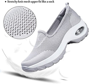 Womens Trainers Breathable Running Shoes Air Cushion Slip On Walking Shoes
