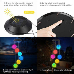 10 Style LED Solar Lights Wind Chimes Color Changing Waterproof Outdoor String Lights