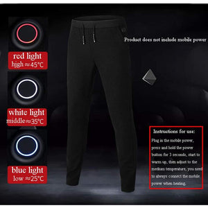 Smart Heating Electric Pants Winter Outdoor USB Charging Thermostat Warm Trousers