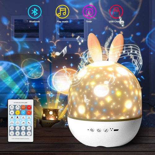 Star Projector Night Light Lamp 2 in 1 Kids Night Light Projector with Blutooth Music Speaker