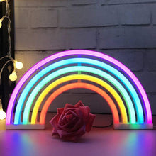 Load image into Gallery viewer, LED USB Light Sign Rainbow Bedroom Wall Lamp