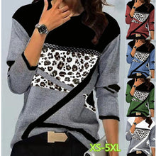 Load image into Gallery viewer, Women&#39;s Printed Long Sleeve Casual Round Neck T-shirt Loose Plus Top