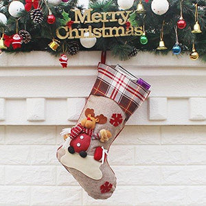 3 Pcs 3D Santa Christmas Stocking Christmas Decor