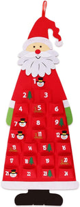 24 Days Pockets Xmas Countdown Calendar Decorations Wall Hanging Decoration