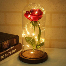 Load image into Gallery viewer, Enchanted Rose Beauty and the Beast Rose Preserved Rose with LED Light Valentine&#39;s Day Anniversary Gifts