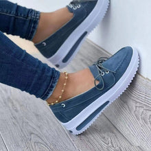 Load image into Gallery viewer, Women Solid Color Wedges Loafers Vintage Lightweight Platform Comfortable Shoes