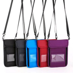 RFID Blocking Passport Card Holder Neck Stash Pouch Security Travel Wallet Bag